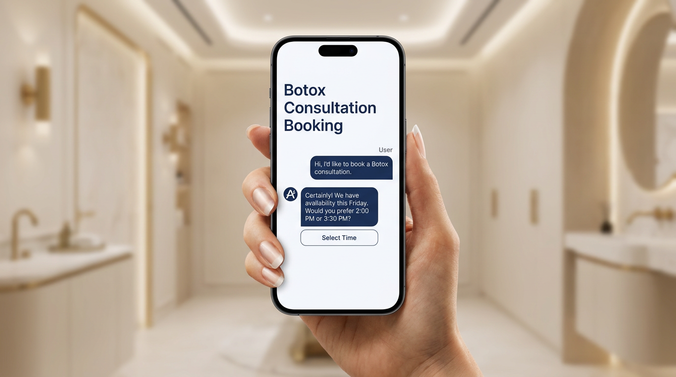 AI booking system on a smartphone