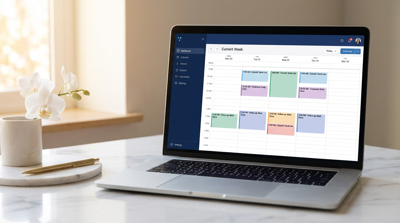 Booking dashboard with full appointment calendar